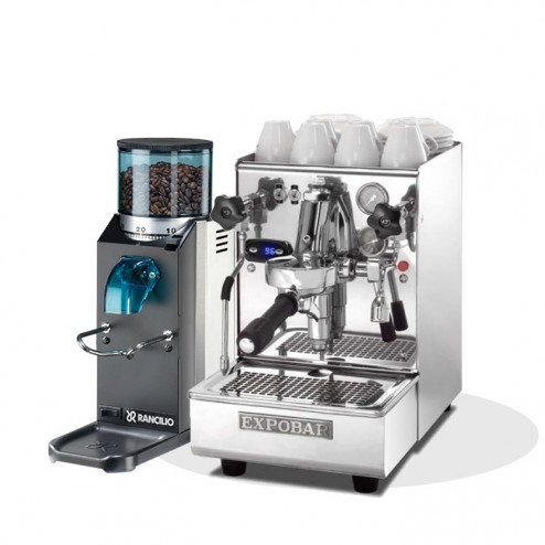 Expobar Brewtus IV Leva 2 Boiler Vibrationspumpe & Rancilio Rocky SD 