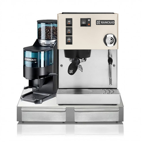 Rancilio Silvia V6 Biały + Rancilio Rocky D Czarny + Podstawa Rancilio BS50