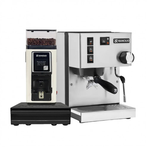 Rancilio Silvia V6 E & Rancilio Stile SD Biały & Rancilio Knock Box